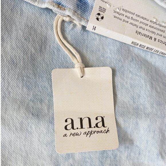 A.N.A High Rise Wide Leg Crop Lightwash Jeans 14 - Picture 7 of 13